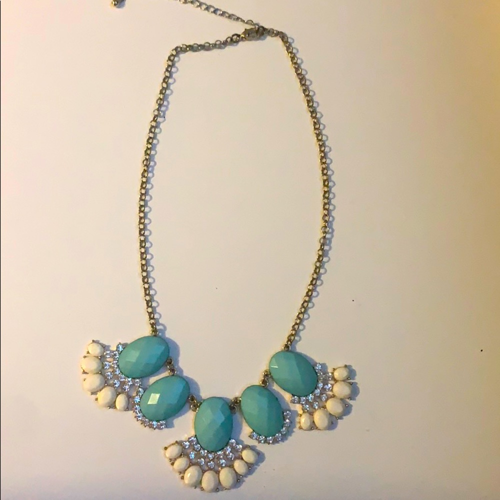 Mint green/ cream statement necklace